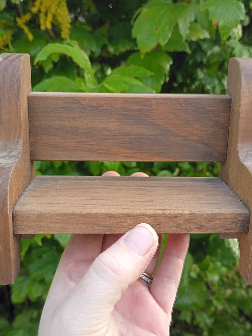 Vtg Wooden 5.5" wide x 2.5" deep x 4.5" Tall Doll Bench